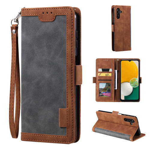 Samsung Galaxy A16 5G Retro Splicing Horizontal Flip Leather Phone Case - Grey